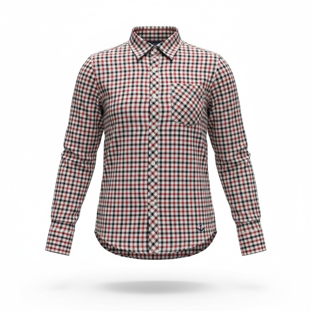 Disney Cruise Line Button Down Men S Red Plaid Mickey Anchor Vacation Shirt